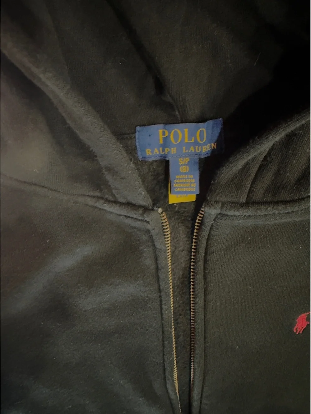 Boys black Ralph Lauren Polo full zip sweatshirt size 8